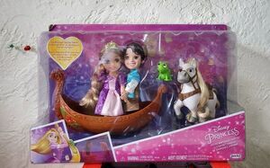 New Disney Princess Petite Rapunzel & Flynn Doll Petite Gift Set 5D